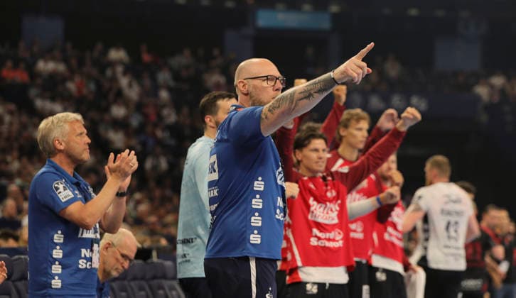 photo : Trainer Ales PAJOVIC ( Flenburg ) Handball Herren am Sa. 30.05.2026 Mens EHF European League , Final Four in Hamburg SG Flensburg - Melsungen, Halbfinale