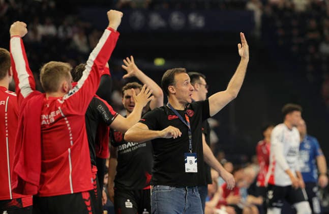 photo : Trainer Roberto GARCIA (Melsungen) Handball Herren am Sa. 30.05.2026 Mens EHF European League , Final Four in Hamburg SG Flensburg - Melsungen, Halbfinale