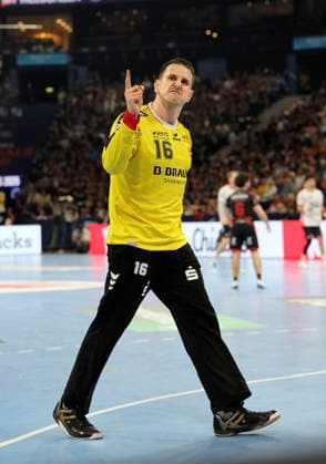 photo : Torhüter Nebojsa SIMIC ( Melsungen ) Handball Herren am Sa. 30.05.2026 Mens EHF European League , Final Four in Hamburg SG Flensburg - Melsungen, Halbfinale