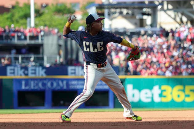 May 30, 2026: Cleveland Guardians third baseman Jose RamoÂrez (11) fields a ground ball and throws to first base during the seventh inning of the Major League Baseball game between the Boston Red Sox and Cleveland Guardians at Progressive Field in Cleveland, Ohio. CSM Cleveland United States of America - ZUMAc04_ 20260530_zma_c04_048 Copyright: xBrianxFisherx
