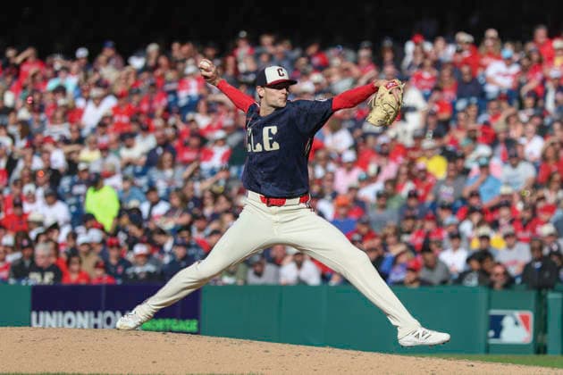 May 30, 2026: Cleveland Guardians pitcher Codi Heuer (50) throws a pitch during the seventh inning of the Major League Baseball game between the Boston Red Sox and Cleveland Guardians at Progressive Field in Cleveland, Ohio. CSM Cleveland United States of America - ZUMAc04_ 20260530_zma_c04_039 Copyright: xBrianxFisherx