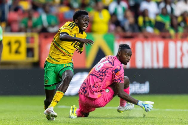 Jamaica v Nigeria, Unity Cup London 2026, Cup Final Jamaica forward Kaheim Dixon (10) chases ball during the Unity Cup London 2026 match between Jamaica and Nigeria at The Valley, London, UK on 30 May 2026. London The Valley Greater London UK Editorial use only , Copyright: xManjitxNarotrax PSI-24353-0051