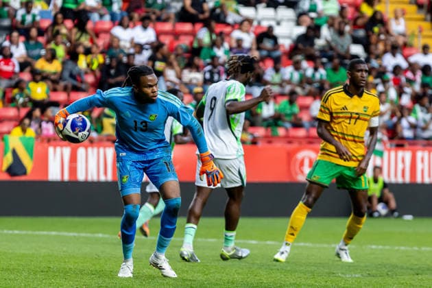 Jamaica v Nigeria, Unity Cup London 2026, Cup Final Jamaica goalkeeper Coniah Boyce-Clarke (13) throws ball out during the Unity Cup London 2026 match between Jamaica and Nigeria at The Valley, London, UK on 30 May 2026. London The Valley Greater London UK Editorial use only , Copyright: xManjitxNarotrax PSI-24353-0072