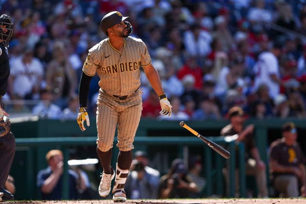 May 30, 2026, Washington D.C, District Of Columbia, United States: Washington, DC; San Diego Padres shortstop Xander Bogaerts (2) watches his home run during the Major League Baseball game between the Washington Nationals and the San Diego Padres at Nationals Park on Saturday, May 30, 2026. The Nationals beat the Padres 9-4. Washington D.C United States - ZUMAp258 20260530_znp_p258_036 Copyright: xStevexPrakopex