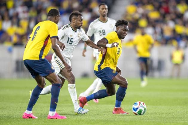 Ecuador and Saudi Arabia in an International Friendly, Länderspiel, Nationalmannschaft match in the United States. Jordy Caicedo player of Ecuador during the match between Ecuador and Saudi Arabia in an international friendly at Sports Illustrated Stadium in the city of Harrison, New Jersey, United States, on Saturday, May 30, 2026. HARRISON Sports Illustrated Stadium NJ UNITED STATES Copyright: xWilliamxVolcovx