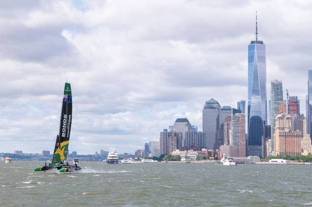 RECORD DATE NOT STATED 2026 Rolex SailGP Championship Mubadala New York Sail Grand Prix (NEW) 2026 Rolex SailGP Championship Mubadala New York Sail Grand Prix. May 30, 2026, New York, New York, USA: Team Australia BONDS Flying Roos SailGP boat makes a practice laps during Day 1 of the Mubadala New York Sail Grand Prix at New York Harbor on May 30, 2026 in New York City. (Credit: M10s TheNews2)(Foto: M10S Thenews2 imago images) SPO  Copyright: xM10sx