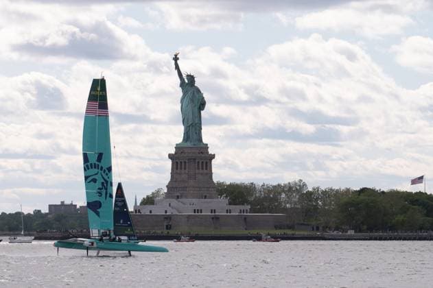 RECORD DATE NOT STATED 2026 Rolex SailGP Championship Mubadala New York Sail Grand Prix (NEW) 2026 Rolex SailGP Championship Mubadala New York Sail Grand Prix. May 30, 2026, New York, New York, USA: Team U.S. SailGP boat races in Race 2 during Mubadala New York Sail Grand Prix at New York Harbor on May 30, 2026 in New York City. (Credit: M10s TheNews2)(Foto: M10S Thenews2 imago images) SPO  Copyright: xM10sx