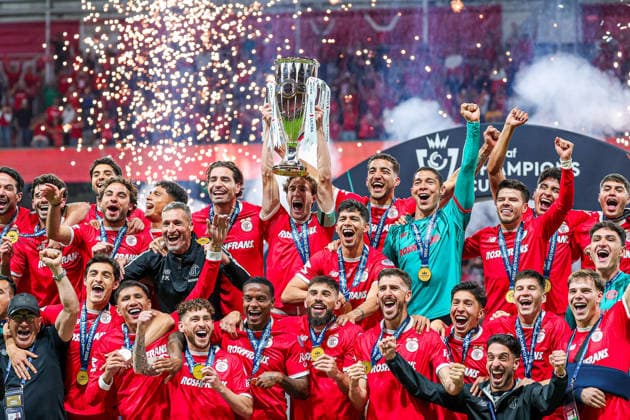 CONCACAF CHAMPIONS CUP 2026 CONCACAF CHAMPIONS CUP 2026 TOLUCA VS TIGRES UANL 30052026 TOLUCA, ESTADO DE MEXICO. Action photo of players of Diablos Rojos del Toluca, celebrating with the champions torphy during title game of the CONCACAF Champions Cup 2026 against Tigres UANL, at the Estadio Nemesio Diez of Toluca, Estado de Mexico, Mexico. Foto de accion de jugadores de Diablos Rojos del Toluca, celebrando con el trofeo de campeones durante juego por el titulo de la CONCACAF Champions Cup 2026, en contra de Tigres UANL, celebrado en el Estadio Nemesio Diez de Toluca, Estado de Mexico, Mexico. Photo by IMAGENSHOP AGENCIA FOTOGRAFICA TOLUCA ESTADO DE MEXICO MEXICO *** CONCACAF CHAMPIONS CUP 2026 CONCACAF CHAMPIONS CUP 2026 TOLUCA VS TIGRES UANL 30052026 TOLUCA, ESTADO DE MEXICO Action photo of players of Diablos Rojos del Toluca, celebrating with the champions trophy during title game of the CONCACAF Champions Cup 2026 against Tigres UANL, at the Estadio Nemesio Diez of Toluca, Estado de Mexico, Mexico Action photo of Diablos Rojos del Toluca players, celebrating with the champions trophy during title game of the CONCACAF Champions Cup 2026 against Tigres UANL, at the Estadio Nemesio Diez of Toluca, Estado de Mexico, Mexico Photo by IMAGENSHOP AGENCIA FOTOGRAFICA TOLUCA ESTADO DE MEXICO MEXICO Copyright: xIMAGENSHOPxAGENCIAxFOTOGRAFICAx