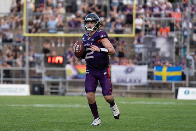 30.05.2026, xhfmx, American Football EFA European Football Alliance, Frankfurt Galaxy - Munich Ravens Ethan Garbers (Frankfurt Galaxy, 12) (DFL DFB REGULATIONS PROHIBIT ANY USE OF PHOTOGRAPHS as IMAGE SEQUENCES and or QUASI-VIDEO) Frankfurt am Main