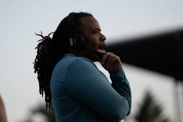 30.05.2026, xhfmx, American Football EFA European Football Alliance, Frankfurt Galaxy - Munich Ravens Kendrol Ellison (Trainer Munich Ravens) (DFL DFB REGULATIONS PROHIBIT ANY USE OF PHOTOGRAPHS as IMAGE SEQUENCES and or QUASI-VIDEO) Frankfurt am Main