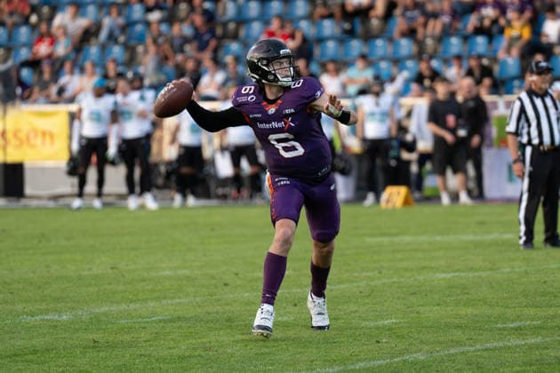 30.05.2026, xhfmx, American Football EFA European Football Alliance, Frankfurt Galaxy - Munich Ravens Ethan Garbers (Frankfurt Galaxy, 12)) (DFL DFB REGULATIONS PROHIBIT ANY USE OF PHOTOGRAPHS as IMAGE SEQUENCES and or QUASI-VIDEO) Frankfurt am Main