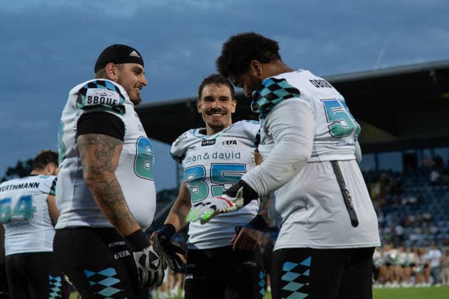 30.05.2026, xhfmx, American Football EFA European Football Alliance, Frankfurt Galaxy - Munich Ravens Munich Ravens bejubeln den Sieg in Frankfurt (DFL DFB REGULATIONS PROHIBIT ANY USE OF PHOTOGRAPHS as IMAGE SEQUENCES and or QUASI-VIDEO) Frankfurt am Main