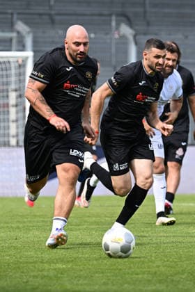 30.05.2026, xsvx, Fussball Langholz Cup 2026, v.l. Timo Gebhart (Eckerlin & Friends) Daniel Caligiuri (Eckerlin & Friends) Wiesbaden