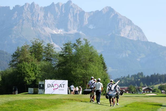 GOLF - Austrian Alpine Open KITZBUEHEL,AUSTRIA,31.MAY.26 - GOLF - DP World Tour, Austrian Alpine Open, GC Kitzbuehel-Schwarzsee-Reith. Image shows feature with Kota Kaneko (JPN), Ricardo Gouveia (POR) and Yanhan Zhou (CHN).  GEPAxpictures xAmirxBeganovic