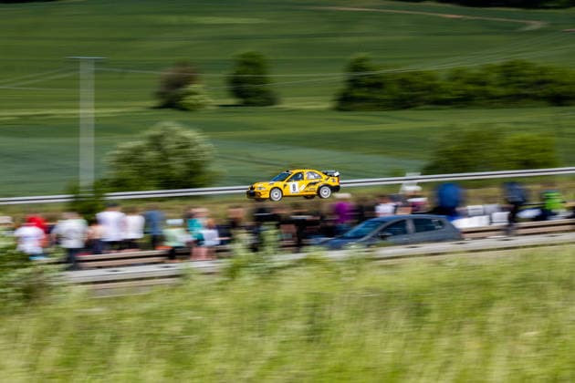 30.05.2026, GER, Motorsport Rallyesport, Maenner Frauen, Saison 2026, 61. RSC-Rallye Wartburg RSC Rallye Super Cup powered by Carunion org. MC Eisenach MACHT, John (DEU) TEUFEL, Michael (DEU) (Mitsubishi Lancer EVO VI) Am Samstagnachmittag gingen die Teilnehmer Fahrer auf die letze Wertungsprüfung Flachsgrund powered by Formella Bau GmbH. 99817 Eisenach Festplatz Spicke Thüringen Deutschland