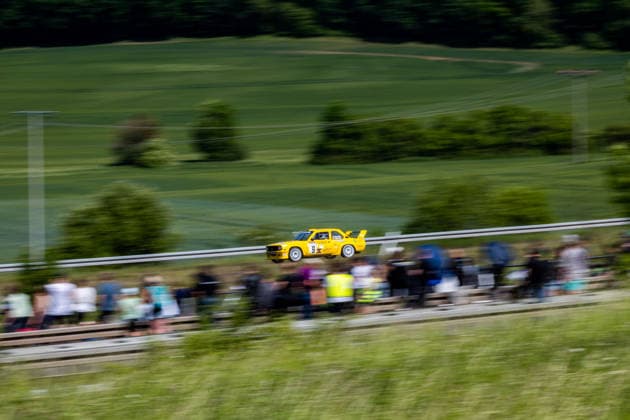 30.05.2026, GER, Motorsport Rallyesport, Maenner Frauen, Saison 2026, 61. RSC-Rallye Wartburg RSC Rallye Super Cup powered by Carunion org. MC Eisenach RAUSCH, Michael (DEU) SCHMIDT, Volker (DEU) (Opel Ascona B 16 V) Am Samstagnachmittag gingen die Teilnehmer Fahrer auf die letze Wertungsprüfung Flachsgrund powered by Formella Bau GmbH. 99817 Eisenach Festplatz Spicke Thüringen Deutschland