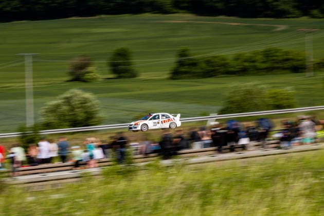 30.05.2026, GER, Motorsport Rallyesport, Maenner Frauen, Saison 2026, 61. RSC-Rallye Wartburg RSC Rallye Super Cup powered by Carunion org. MC Eisenach Rallye Team Hessisches Bergland e.V. im ADAC DIETZEL, Paul (DEU) GEIST, Hartmut (DEU) (Mitsubishi Lancer evo 9) Am Samstagnachmittag gingen die Teilnehmer Fahrer auf die letze Wertungsprüfung Flachsgrund powered by Formella Bau GmbH. 99817 Eisenach Festplatz Spicke Thüringen Deutschland