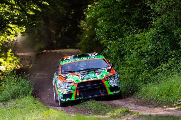 30.05.2026, GER, Motorsport Rallyesport, Maenner Frauen, Saison 2026, 61. RSC-Rallye Wartburg RSC Rallye Super Cup powered by Carunion org. MC Eisenach RAMONAT, Raphael (DEU) DERDA, Karina (DEU) (Mitsubishi Lancer EVO X Chemnitzer AMC) Am Samstagnachmittag gingen die Teilnehmer Fahrer auf die letze Wertungsprüfung Flachsgrund powered by Formella Bau GmbH. 99817 Eisenach Festplatz Spicke Thüringen Deutschland