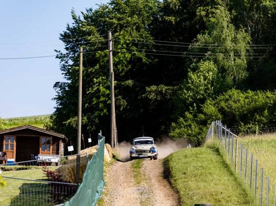 30.05.2026, GER, Motorsport Rallyesport, Maenner Frauen, Saison 2026, 61. RSC-Rallye Wartburg RSC Rallye Super Cup powered by Carunion org. MC Eisenach GUENTHER, Joerg (DEU) THIEL, Maik (DEU) (Sachsenring Zwickau Trabant 601 RS RSC) Am Samstagnachmittag gingen die Teilnehmer Fahrer auf die letze Wertungsprüfung Flachsgrund powered by Formella Bau GmbH. 99817 Eisenach Festplatz Spicke Thüringen Deutschland