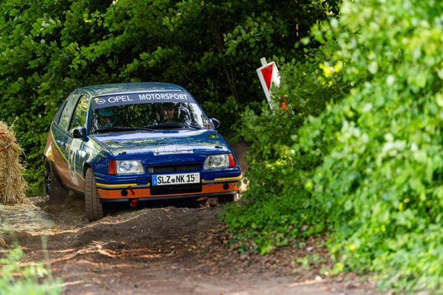 30.05.2026, GER, Motorsport Rallyesport, Maenner Frauen, Saison 2026, 61. RSC-Rallye Wartburg RSC Rallye Super Cup powered by Carunion org. MC Eisenach KUEHNE, Nick (DEU) ARNOLD, Sebastian (DEU) (Opel Kadett E) Am Samstagnachmittag gingen die Teilnehmer Fahrer auf die letze Wertungsprüfung Flachsgrund powered by Formella Bau GmbH. 99817 Eisenach Festplatz Spicke Thüringen Deutschland