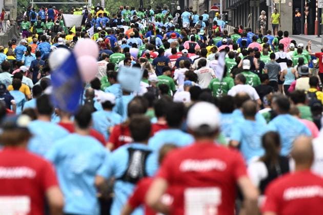 Lots of runners pictured during the 46th edition of the Brussels 20km run, Sunday 31 May 2026 in Brussels. JASPERxJACOBS  x175520527x