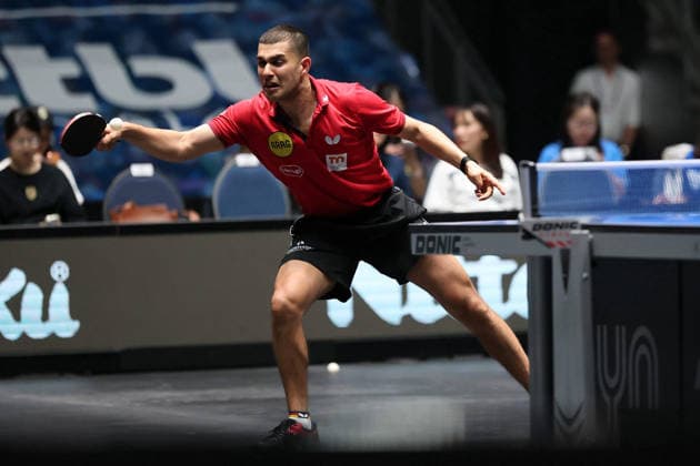 Kanak Jha (Borussia Duesseldorf) beim Rueckschlag. GER Frankfurt TTBL Liebherr Finale Four TTC Schwalbe Bergneustadt vs. Borussia Düsseldorf, Tischtennis Suewag Energie Arena 30.05.2026. GER Frankfurt TTBL Liebherr Finale Four Tischtennis Suewag Energie Arena Deutsche Meiterschaft 30.05.2026. Frankfurt Copyright: xEibner-Pressefoto JoergxHirschx EP_JHH