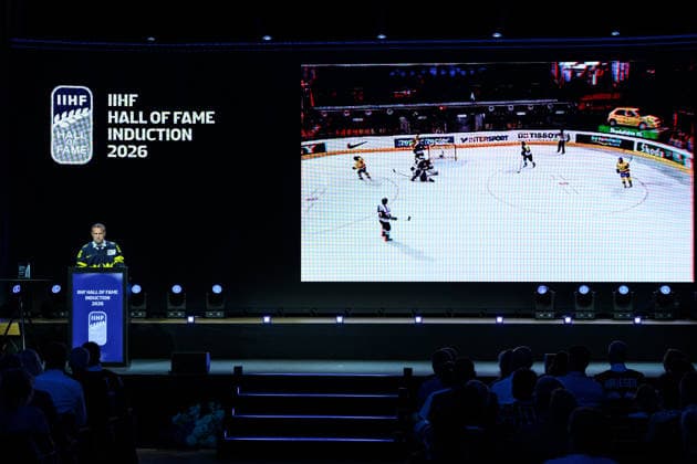 260531 Niklas Kronwall during the IIHF Hall of Fame Ceremony on May 31, 2026 in Zürich. Photo: Jesper Zerman BILDBYRAN kod JZ JZ0740 ishockey Ice hockey, Eishockey iihf hall of fame ceremony ceremoni bbeng Copyright: JESPERxZERMAN BB260531JZ002