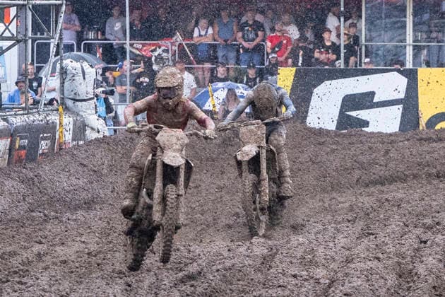 MXGP of Teutschenthal 2026 Teutschenthal, Deutschland 31. Mai 2026 Im Bild:Carreras Manuel GASGAS ESP RFME RFME Spain national team, Nationalteam und Jung Linus Husqvarna GER DMSB KTM Sarholz Racing Team Teutschenthal Motocross Strecke Talkessel Sachsen-Anhalt Deutschland