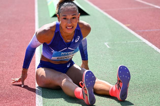 ATHLETICS - Hypomeeting Goetzis 2026 GOETZIS,AUSTRIA,31.MAY.26 - ATHLETICS - World Athletics Combined Events Tour, Hypomeeting, heptathlon, long jump. Image shows the disappointment of Taliyah Brooks (USA). Keywords: injury.  GEPAxpictures xOliverxLerch