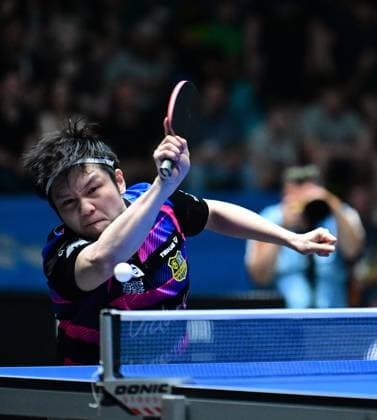 RECORD DATE NOT STATED Olympiasieger Fan Zhendong im Finale des TTBL Final Four in Frankfurt. Der chinesische Olympiasieger Fan Zhendong vom 1. FC Saarbrücken-TT im Einsatz gegen Borussia Düsseldorf im Finale des TTBL Final Four in Frankfurt am Main in der Süwag Energie Arena am 31. Mai 2026. Frankfurt am Main Hessen Germany