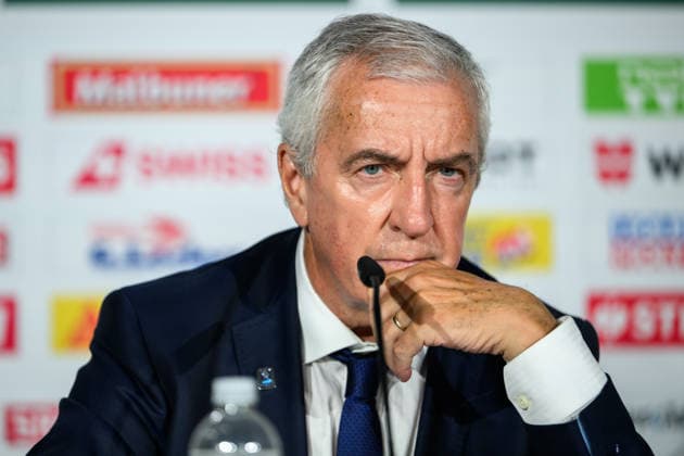 260531 IIHF President Luc Tardif at an end-of-tournament press conference, PK, Pressekonferenz organized by IIHF and the 2026 IIHF Ice hockey, Eishockey World Championship, WM, Weltmeisterschaft Organizing Committee during the 2026 IIHF Ice Hockey World Championship on May 31, 2026 in Zürich. Photo: Jesper Zerman BILDBYRAN kod JZ JZ0741 ishockey ice hockey ishockey-vm 2026 vm 2026 iihf world championship bbeng presskonferens Copyright: JESPERxZERMAN BB260531JZ019