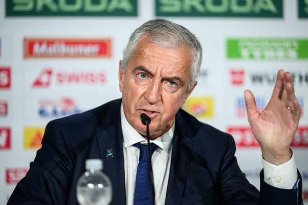260531 IIHF President Luc Tardif at an end-of-tournament press conference, PK, Pressekonferenz organized by IIHF and the 2026 IIHF Ice hockey, Eishockey World Championship, WM, Weltmeisterschaft Organizing Committee during the 2026 IIHF Ice Hockey World Championship on May 31, 2026 in Zürich. Photo: Jesper Zerman BILDBYRAN kod JZ JZ0741 ishockey ice hockey ishockey-vm 2026 vm 2026 iihf world championship bbeng presskonferens *** 260531 IIHF President Luc Tardif at an end of tournament press conference organized by IIHF and the 2026 IIHF Ice Hockey World Championship Organizing Committee during the 2026 IIHF Ice Hockey World Championship on May 31, 2026 in Zurich Photo Jesper Zerman BILDBYRAN kod JZ JZ0741 ishockey ice hockey ishockey vm 2026 vm 2026 iihf world championship bbeng presskonferens  Copyright: JESPERxZERMAN BB260531JZ020