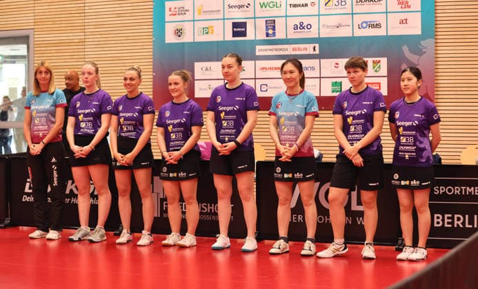 Kathrin Mühlbach, Josi Neumann, Sabina Surjan, Mia Griesel, Natalja Bajor, Xian Xiaona, Nina Mittelham, Yuka Kaneyoshi, Mannschaft ttc Eastside Tischtennis Finale Deutsche Meisterschaft Bundesliga Damen Saison 2025 2026 31.05.2026 ttc eastside Berlin vs TSV Dachau