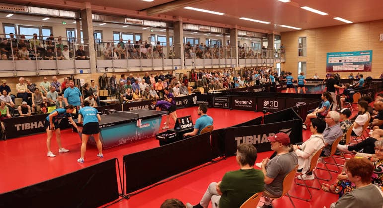 Sporthalle Paul Heyse Straße Übersicht Tischtennis Finale Deutsche Meisterschaft Bundesliga Damen Saison 2025 2026 31.05.2026 ttc eastside Berlin vs TSV Dachau
