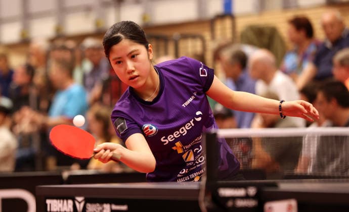Yuka Kaneyoshi (ttc) Aktion Oberkörper Tischtennis Finale Deutsche Meisterschaft Bundesliga Damen Saison 2025 2026 31.05.2026 ttc eastside Berlin vs TSV Dachau