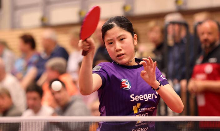 Yuka Kaneyoshi (ttc) Aktion Oberkörper Tischtennis Finale Deutsche Meisterschaft Bundesliga Damen Saison 2025 2026 31.05.2026 ttc eastside Berlin vs TSV Dachau