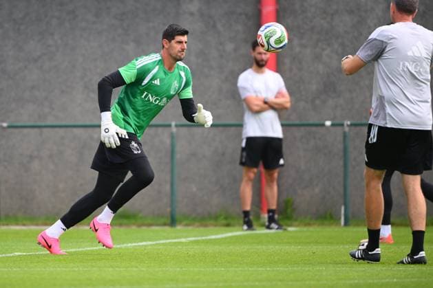 Belgian national football team - FIFA World Cup, WM, Weltmeisterschaft, Fussball 2026 - media activities 31 05 2026 TUBIZE, BELGIUM - MAY 31 : Courtois Thibaut goalkeeper of Belgium pictured during a training session at the training grounds of the Royal Belgian Football Association ahead of the FIFA World Cup 2026 on May 31, 2026 in Tubize, Belgium, 31 05 2026 Tubize Belgium  Copyright: xVincentxKalutx