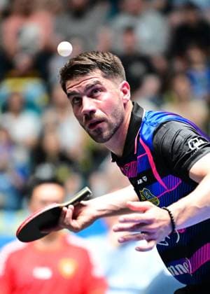 RECORD DATE NOT STATED Patrick Franziska gewinnt im Finale des TTBL Final Four in Frankfurt. Der deutsche Nationalspieler Patrick Franziska vom 1. FC Saarbrücken-TT gewinnt gegen Antin Källberg im Finale des TTBL Final Four in Frankfurt am Main in der Süwag Energie Arena am 31. Mai 2026. Frankfurt am Main Hessen Germany