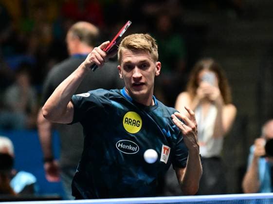 RECORD DATE NOT STATED Anton Kallberg im Finale des TTBL Final Four in Frankfurt. Der Schwede Anton Kallberg von Borussia Düsseldorf im Einsatz im Finale des TTBL Final Four in Frankfurt am Main in der Süwag Energie Arena am 31. Mai 2026. Frankfurt am Main Hessen Germany