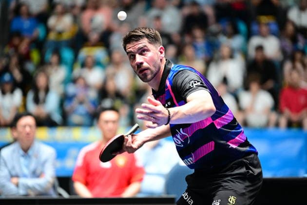 RECORD DATE NOT STATED Patrick Franziska gewinnt im Finale des TTBL Final Four in Frankfurt. Der deutsche Nationalspieler Patrick Franziska vom 1. FC Saarbrücken-TT gewinnt gegen Antin Källberg im Finale des TTBL Final Four in Frankfurt am Main in der Süwag Energie Arena am 31. Mai 2026. Frankfurt am Main Hessen Germany