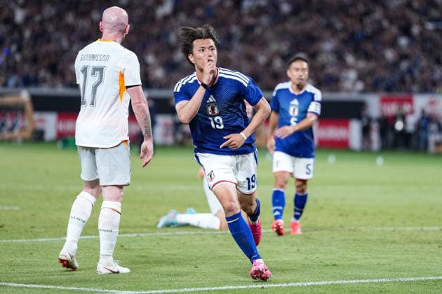 (260531) -- TOKYO, May 31, 2026 -- Ogawa Koki (C) of Japan celebrates after scoring during a friendly football match between Japan and Iceland in Tokyo, Japan, on May 31, 2026. ) (SP)JAPAN-TOKYO-FOOTBALL-FRIENDLY-JAPAN VS ICELAND JiaxHaocheng 