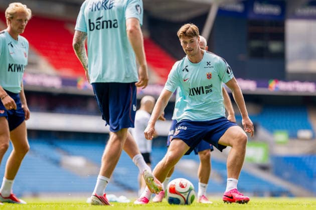 260531 Henrik Falchener of the Norwegian national football team during a training session on May 31, 2026 in Oslo. Photo: Vegard Grott BILDBYRAN kod VG VG0931 bbeng fotball football soccer fotboll FIFA World Cup, WM, Weltmeisterschaft, Fussball vm fotball-vm norge norway trening träning training practice precamp pre-camp Copyright: VEGARDxGRoTT BB260531VG012