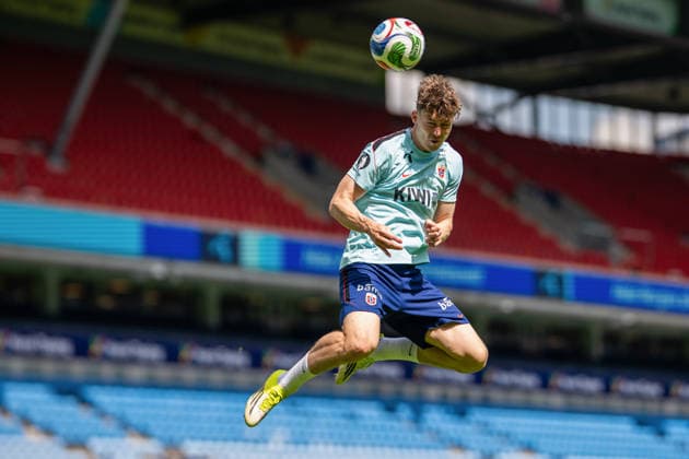 260531 Jorgen Strand Larsen of the Norwegian national football team during a training session on May 31, 2026 in Oslo. Photo: Vegard Grott BILDBYRAN kod VG VG0931 bbeng fotball football soccer fotboll FIFA World Cup, WM, Weltmeisterschaft, Fussball vm fotball-vm norge norway trening träning training practice precamp pre-camp Copyright: VEGARDxGRoTT BB260531VG024