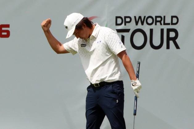 KITZBUEHEL, AUSTRIA - MAY 31: Winner KANEKO, Kota (JPN) celebrates at the Austrian Alpine Open presented by Kitzbuehel Tirol, DP World TOUR, Final Round on May 31, 2026 in Kitzbuehel, Austria.DP World Tour Austrian Alpine Open, Kitzbuehel, 31.05.2026 Tirol Austria Copyright: xPhotographer:xNilsxKoepkex