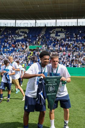 31.05.2026, xhettx, Fussball DM A-Junioren , TSG 1899 Hoffenheim - 1. FC Köln v.l. Jubelbilder aus Hoffenheim (DFL DFB REGULATIONS PROHIBIT ANY USE OF PHOTOGRAPHS as IMAGE SEQUENCES and or QUASI-VIDEO)