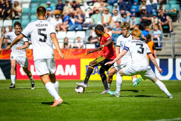 UEFA Under-17 European Championship, EM, Europameisterschaft Estonia 2026 Yhanis Onehese in action during the UEFA Under-17 European Championship Group-A match between Belgium U-17 vs Estonia U-17 national teams, Tallinn Estonia 31.05.2026 Tallinn A Le Coq Arena Estonia Copyright: xMaurixLevandix