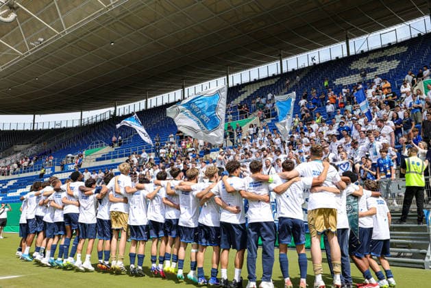 31.05.2026, xhettx, Fussball DM A-Junioren , TSG 1899 Hoffenheim - 1. FC Köln v.l. Jubelbilder aus Hoffenheim (DFL DFB REGULATIONS PROHIBIT ANY USE OF PHOTOGRAPHS as IMAGE SEQUENCES and or QUASI-VIDEO)