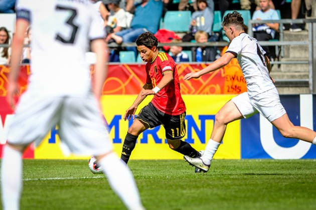 UEFA Under-17 European Championship, EM, Europameisterschaft Estonia 2026 Kiyan Achahbar in action during the UEFA Under-17 European Championship Group-A match between Belgium U-17 vs Estonia U-17 national teams, Tallinn Estonia 31.05.2026 Tallinn A Le Coq Arena Estonia Copyright: xMaurixLevandix