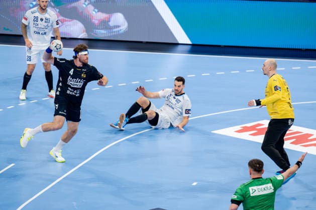 Hamburg, 31.05.2026, Handball, Herren, EHF European League Men 2025 26, Spiel um Platz 3, Montpellier HB - SG Flensburg-Handewitt Johannes Golla (SG Flensburg-Handewitt, 4) beim Torwurf