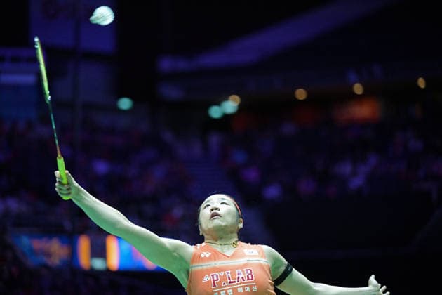 (260531) -- SINGAPORE, May 31, 2026 -- An Se Young hits a return during the women s singles final match between An Se Young of South Korea and Yamaguchi Akane of Japan at the Singapore Badminton Open 2026 in Singapore on May 31, 2026. (Photo by Xinhua) (SP)SINGAPORE-BADMINTON-SINGAPORE OPEN-WOMEN S SINGLES-FINAL ThenxChihxWey 